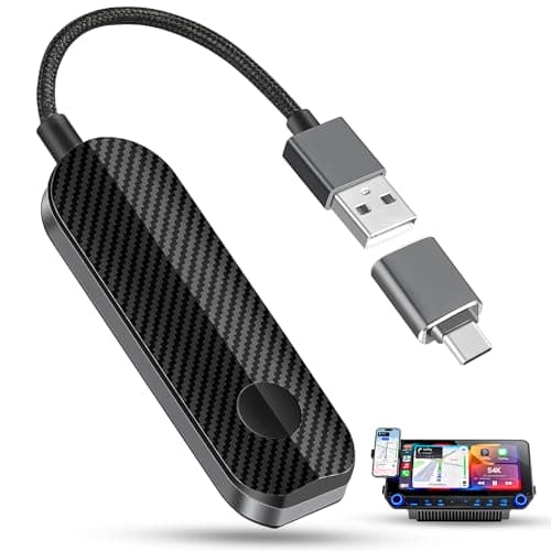 Wireless CarPlay Adapter, Plug and Play CarPlay Dongle for Factory Wired CarPlay Cars 2016+, Convert Wired to Wireless CarPlay, Fast Auto Reconnect, Stable Streaming for iOS 10+, No App Needed