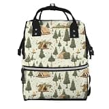 Fuzquwu Camping (9) Print Diaper Bag Backpack,Travel Daypack For Mom Dad,Diaper Tote Backpack