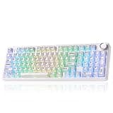 LEOBOG X Aula F99 Pro Wireless Mechanical Keyboard,8000mAh Computer Gaming Keyboards with Knob,Hot Swappable Custom Creamy Keyboard with Number Pad,RGB Backlit,Tri-Mode BT/USB-C/2.4GHz,PBT Keycaps