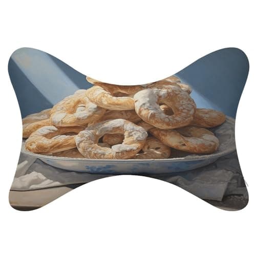 FekiLoot Pretzel Dough Pictures Car Headrest Pillow Breathable Memory Foam Pillows Bone Headrest Detachable Universal Car Neck Pillow Comfortable Cars Neck Pillows Cushion 2PCS