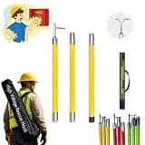 Yellow Non-Telescopic Rescue Pole Rod with Four Types of Switch Heads, Hot Stick Utility Hook with 1/2/3/4/5 Section, Hot Stick for Safety Drills(Deep Coffee,3.0m 3-Section 35kv)