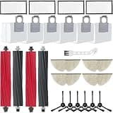 FLYBINGO 26 Pack Replacement for Roborock Q8 Max+,Q8 Max,Q5 Pro+,Q5 Pro, Q5 Max+ Vacuum Cleaner,2 set Main Brushes,4 Filters,4 Mop Cloths,6 Side Brushes,6 Dust Bags