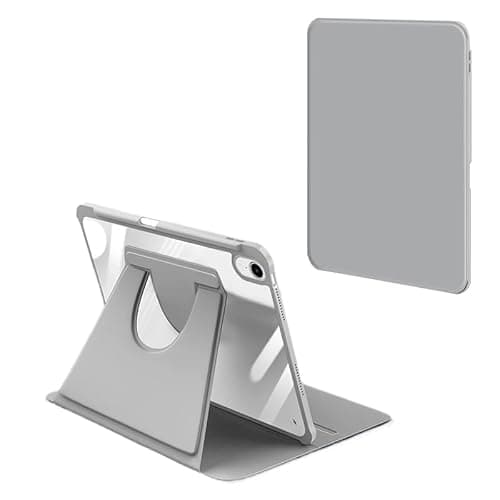 Compatible with Samsung Galaxy Tab S11 Ultra 2025 14.6" Case,360 Degree Rotation Protective Stand Cover Clear Back Shockproof Case Slim Hard Back Shell Cover(Grey)