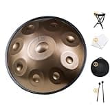 Handpan Drum in D Minor Kurd, 9 10 12 Notes 440Hz 22 Inch Steel Drum for Professional Performance Steel Handpan Drum Instrument (9 Notes)