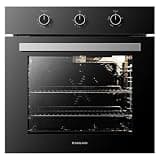 GASLAND 24 in Gas Wall Oven, ETL Certified Natural Gas Wall Oven with Bake Broil Rotisserie Functions, Timer and Convection Fan, 120V Cord Plug, 2.12 Cu.ft Capacity, Black