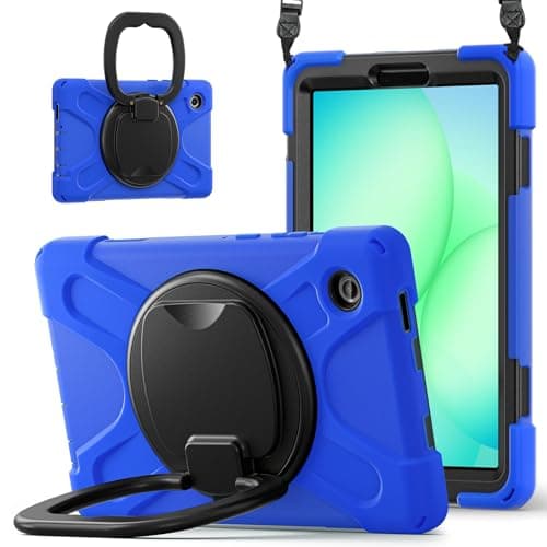 Lunivop Tablet Case Compatible with Samsung Galaxy Tab A11 Case 8.7 Inch 2025 with 360° Rotating Stand Military - Grade Heavy Duty Protection Cover for Samsung Tab A11 Blue