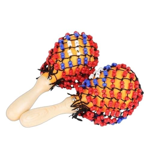 Fxzqgnh Wooden Maracas Materials Beaded Maracas Bead r for Kids, Beginners, Party