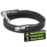 AA AUDIO ACCESSORY AWA304 2' Instrument Cable, Neutrik REAN 4-Pin Mini Connector TA4F with Right-Angle 1/4 Connector, Dual Heat Shrink, Dual Shielding Guitar System Cord for Shure Bodypack Transmitter
