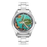 FodPand Analog Men Stainless Steel Band Watch Big Face Silver Wristwatch