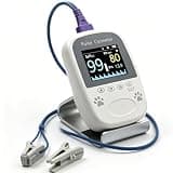 Free App Data Storage Veterinary Handheld AM1000A-Vet Blood Oxygen Saturation and Pulse Rate Tongue Probe Pets with Bluetooth