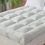WhatsBedding 5 Inch Memory Foam Mattress Topper Full for Back Pain Relief, Cooling Bamboo Viscose Air Layer, Supportive Pillow Top Mattress Topper