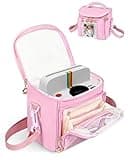 Telawsfun Camera Case Compatible with Polaroid Now 2nd/3rd Instant Camera, Crossbody Camera Carrying Bag with Easy Photo Window & Adjustable Strap,Pink