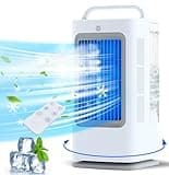 XAMATTS Portable Air Conditioners, 1700ml Evaporative Air Cooler with Remote, 120° Oscillating Mini Air Conditioner Portable with 3 Speeds & 1-7H Timer, Portable AC Unit for Bedroom Room Office Desk