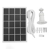 Camera Solar Charging Panel with Bracket, 3W 5V Monocrystalline Silicon Security Camera Solar Panel, Type C Solar Charger for Ring Cameras and Android Devices (White)