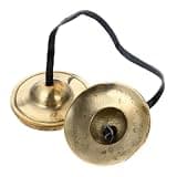 HEATSHAKING Copper Yoga Meditation Finger Cymbal Bell with High Pitched Tone and Pleasing Sound, Handcrafted Brass Percussion Instrument for Music and Mindfulness Practice