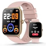 Pink Smart Watch for Women, Bluetooth Call, Blood Pressure, 2.06" AMOLED, 118 Sports, Fitness Tracker, Heart Rate/SpO2/Sleep/Stress Monitor, IP68 Waterproof, Liquid Silicone, Gift for Her Android iOS