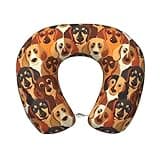 Hekroxu Funny Dachshund (4) Print Travel Pillow Pure Memory Foam Neck Pillow Airplane for Traveling,Car, Train,Napping,Traveling,Washable Cover