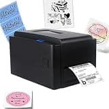 Qiokoith Label Maker Ribbon Dispenser 20mm - 108mm Printer, 300DPI Shipping Label Maker, Label Applicator, Receipt Printer with Cutter (Nocutter)