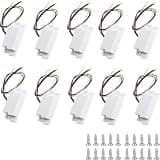 MC-32 NC/NO Magnetic Reed Switch Surface Mount Wired Door Window Alarm, Magneti Door Switch, Contact Sensor, for Home Security and Burglar Alarm Systems, Sets of 10, White