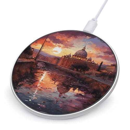Rome Sunset Wireless Charger Portable Fast Charging Pad Lightweight Wireless Charging Pad 10W Slim Charging Station for Phone Charger Mat for Travel Home Office Desk