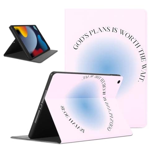 Mrtponk Stylish Jesus Christian God's Plan Tablet Case for iPad mini 3/2/1 Case 7.9 Inch,Pink Blue Pattern for Women Men Protective Cover Flip PU Leather Stand Funda