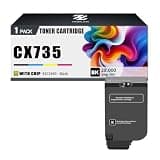 ADFNDA CX735 Toner Cartridges Compatible for Lexmark 81C1XK0 Black Toner Cartridge Work for Lexmark CX735 CX735adse CX737 CX737adzse