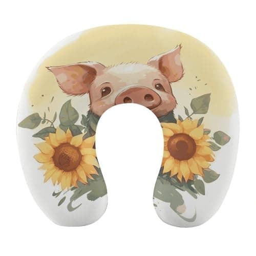 TESBNDDJ Smiling (28) U-Shaped Neck Pillow,Portable Pillow Support with Zipper,Portable Pillow for Chin & Neck Support Memory Foam Neck Pillow,for Airplane,Car,Traveling,Office Or Home Use