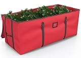Mrrihand Christmas Tree Storage Bag, Large Artificial Christmas Tree, Anti-Tear Heavy-Duty 600D Oxford Cloth Christmas Tree Storage Box with Handles, Christmas Tree Storage Container (Red, 7.5Ft)