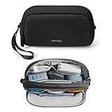 tomtoc Electronic Organizer Travel Case, Water Resistant Dual Compartment Tech Pouch Cable Organization Storage Bag for Charger, Cord, Phone, Hard Drive, Power Bank, Accessories Travel Essentials