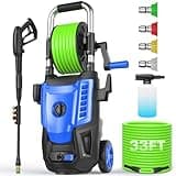Pressure Washer 4800PSI, 4.0GPM Portable Power Washer with Foam Cannon,4 Nozzles,33FT Hose and Soap Bottle,Car Wash Machine/Car/Driveway/Patio Clean,Blue