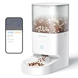 Homerunpet Automatic Cat Feeder - 4L Timed Pet Feeder, No Jam Freeze Dried Safe, WiFi & Bluetooth App Control, 30-Day Freshness for Cats and Small Dogs, Porcelain Bowl