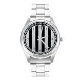 FodPand Analog Men Stainless Steel Band Watch Big Face Silver Wristwatch