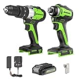 Greenworks 24V Brushless 2PCS Cordless Power Tool Combo Kit, 1950 in-lbs Impact Driver and 530 in-lbs Hammer Drill, with a 2Ah Battery and 2A Fast charger