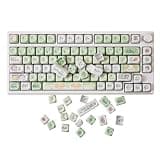GK GAMAKAY 132 Keys Green White Keycaps Set, MOA Profile PBT Five-Sided Thermal Sublimation Cute Puppy Keycap for 61/68/75/80/84/87/98/104/108 Layout Mechanical Gaming Keyboard (Green)