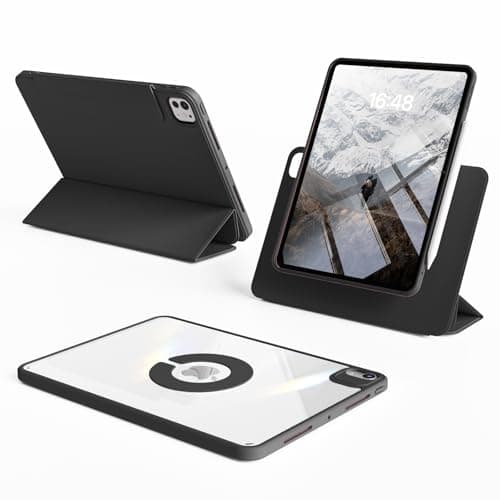 GKABXY Case for iPad Air 13-inch M4/M3/M2 (2026/2025/2024) and iPad Pro 12.9-inch (2022/2021/2020), 2-in-1 Magnetic Detachable Case with Portrait/Landscape Stand, Auto Sleep/Wake (Black)