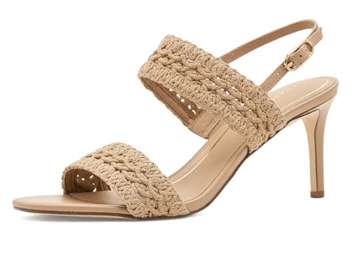 Cole Haan Women's Harlan Double Band Sandals, Tuscan Sand Woven Fabric/Leather, 11-B US