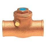 Milwaukee Valve Check Valve, 3/4 in, Single, Inline Swing, Brass, Sweat x Sweat - UP0968000034