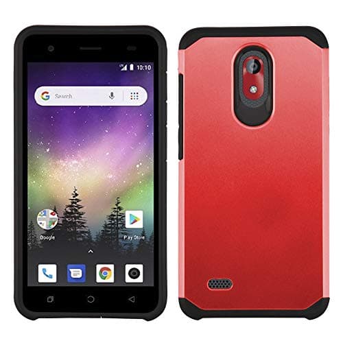 Kaleidio Case Compatible for Coolpad Illumina 3310, Legacy GO [Astro Armor] Rugged Slim Fit [Shock Absorption] Dual Layer Hard Hybrid Cover [Red]