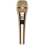 SE ELECTRONICS V7 Push-to-Talk Dynamic Microphone for Singing, Speech & Studio Recording - XLR Professional Microphone with Supercardioid Aluminum Voice Coil for Huge Gain Before Feedback - Gold