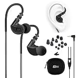 MEE audio M6 Sport Wired Earbuds, Noise Isolating In Ear Headphones, Sweatproof Earphones for Running/Gym/Workouts with Dynamic Enhanced Bass Sound, Memory Wire Earhooks, 3.5mm Jack Plug (Black)