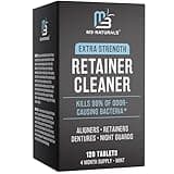 Retainer Cleanser Tablets Invisalign Cleaner, Removes Odors Discoloration Stains and Plaque 4 Month Supply Denture Cleansers Retainers Mouth Guards Denture Bath Mint by M3