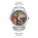 NTVOWPZO Three-Hand Analog Stainless Steel Watches for Men Easy Reader