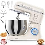 Stand Mixer, 5.3QT Tilt-Head Kitchen Mixer with Stainless Steel Bowl, 10 Speeds, Dough Hook, Beater & Whisk for Bread Dough, Cakes & Cookies