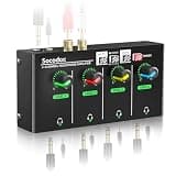 Socodox 4-Channel Headphone Amplifier 3.5mm/6.35mm/RCA Jacks, Metal Compact Headphone Mixer with 8 Headphone Output Port, Stereo Switch, Mute Function, RGB Light, 5.5x2.76x1.2 inch
