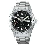 SEIKO HDB006K1 Men's 5 Sports Field Automatic Watch, Black Dial, Stainless Steel Bracelet, Day-Date Display, Hardlex Crystal, 100M Water Resistant
