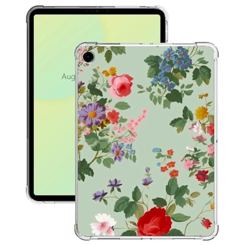 for Samsung Galaxy Tab A9 Case 2023 Release Lightweight Ultra Slim Transparent Flexible TPU Shock Proof Clear Tablet Cover Case for Samsung Galaxy Tab A9 8.7 inch - Vintage Floral Flowers