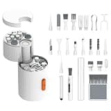 GK GAMAKAY Keyboard Cleaning Kit, 33-in-1 Multifunctional Magnetism Rotating Cleaning Kit, Portable Electronics Brush Tool for iPad iPhone Pro Tablet PC Camera Lens Earbuds Monitor (White)