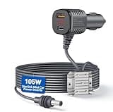 105W Boost Starlink Mini Car Adapter—3 in 1 Stops Reboots & Power Supply Damaged Star Link Mini Cable+Cigarette Lighter Adapter 12V-24V with DC Power Cable for Car, Rvs, and Boats