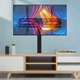 TV Bracket, TV Floor Stand, Tall TV Stand Mount with Metal Base, Fits 32-65 Inch Screen, Height Adjustable Entertainment Shelves Wire Management TV Mount TV Stand