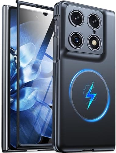 GIVELOT Magnetic for Motorola Razr Fold Case 2026[Compatible with Magsafe][Built-in Screen Protector][Anti-Slip][Drop Protection] Hard PC Shockproof Protective Slim Case for Razr Fold Case,Black